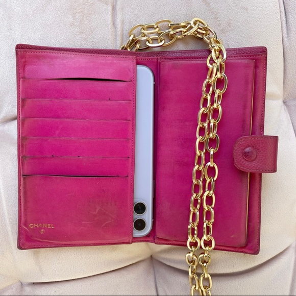 Chanel 1996-1997 CC Caviar Wallet on Chain in Pink w/Dust Bag - Picture 3 of 15